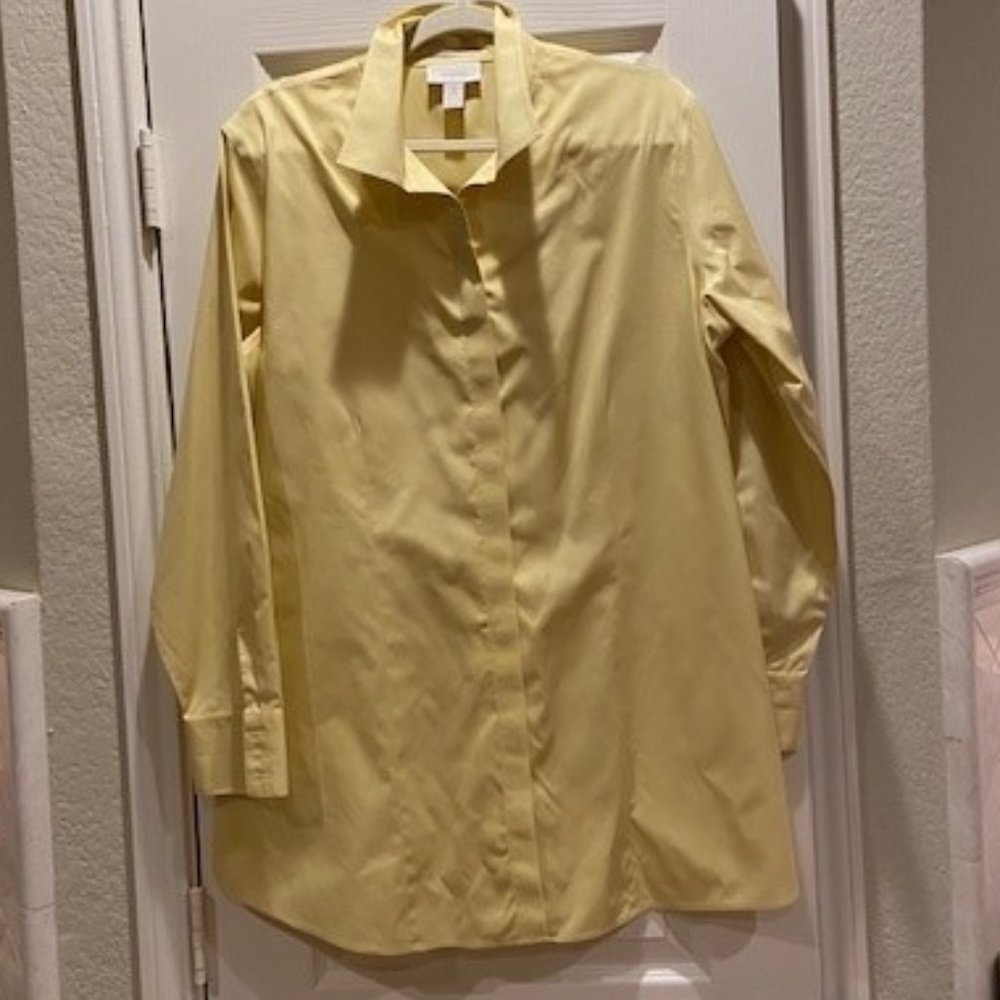 EUC Chico's Butter Yellow No Iron Tunic Sz 3